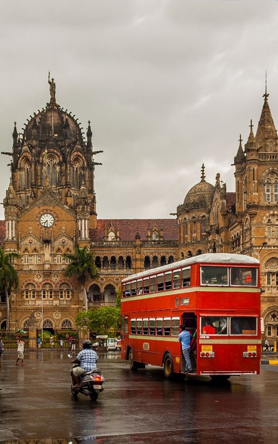 Chhatrapati Shivaji Terminus with bus